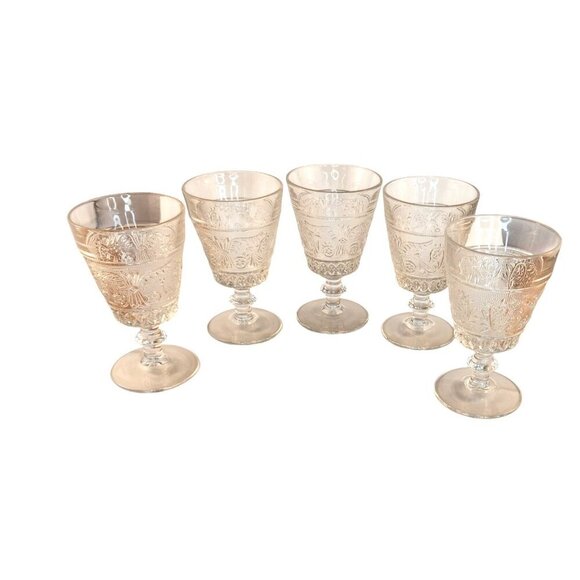 One Vintage Duncan Miller Sandwich Glass Water Goblets  8oz.  Pattern 41 - Picture 2 of 11